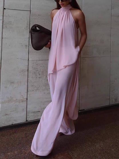 Elegance Casual Elastic Waist Relaxed Trousers