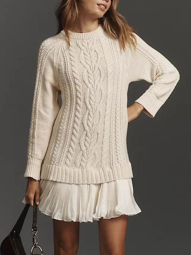 Casual Twist Sweater Mini Dress