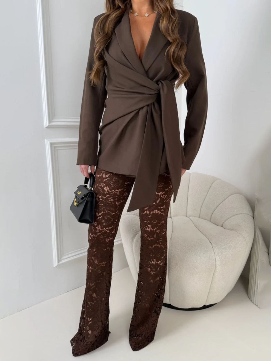 Stylish Side-belted Blazer