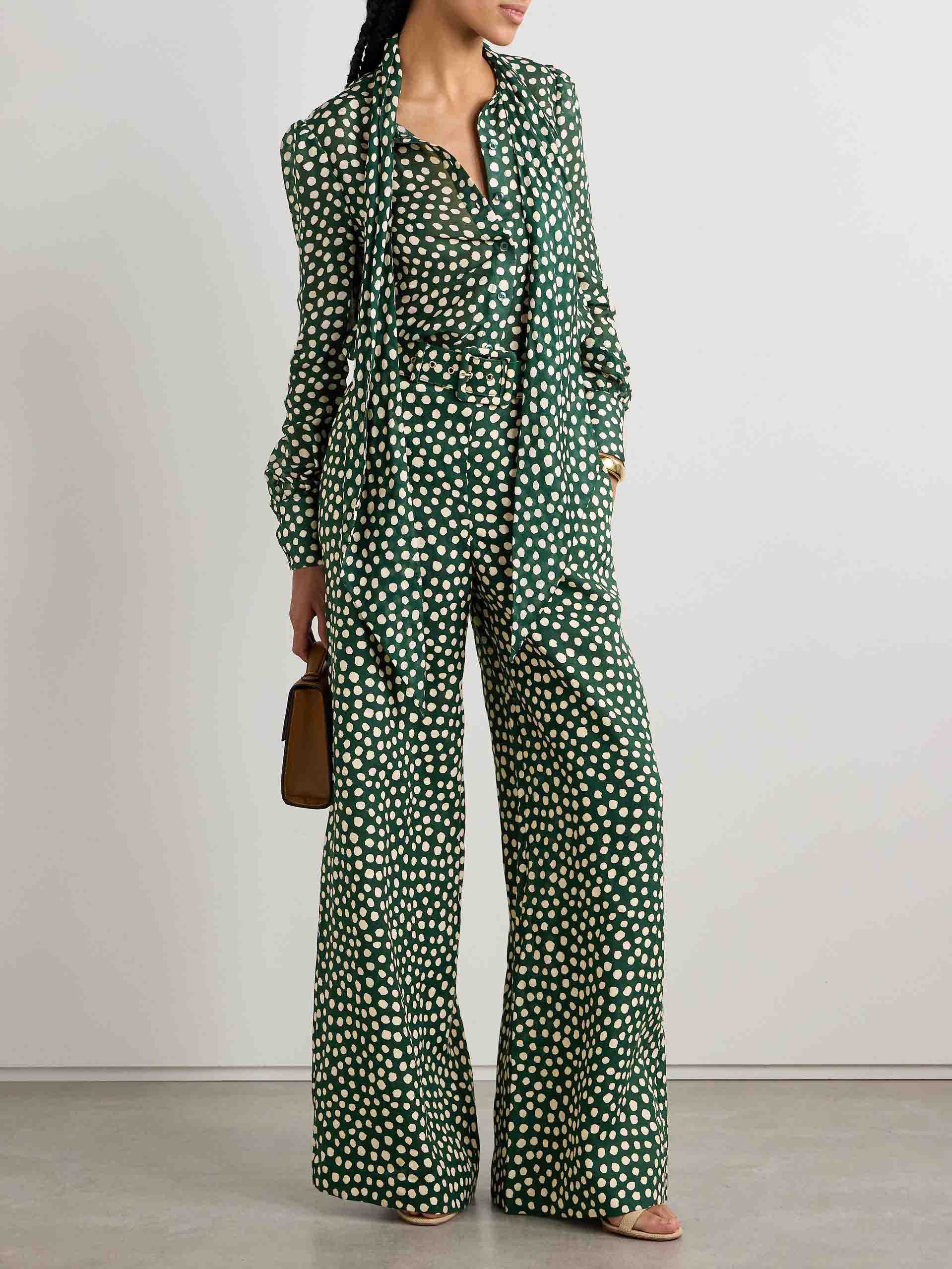 Retro Playful Bow Polka Dot Print Shirt