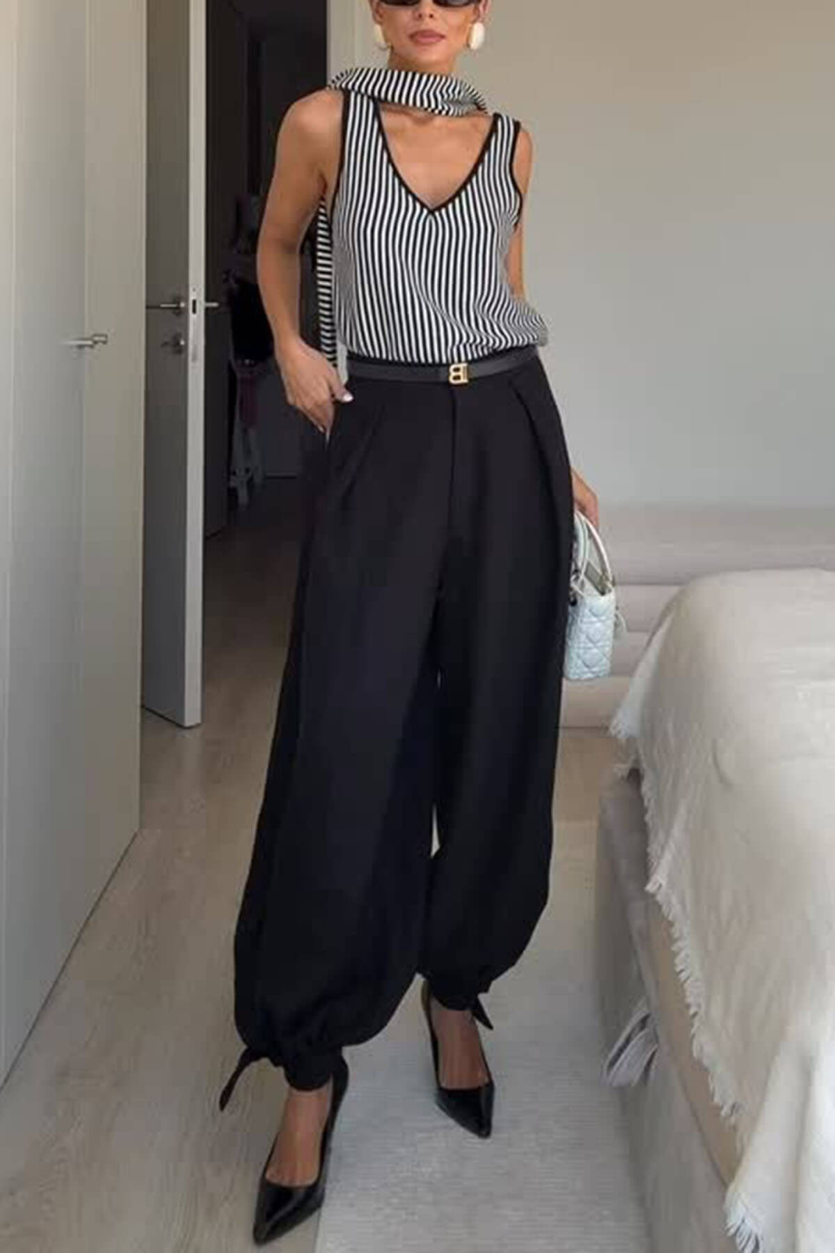 Casual Loose Pocket Lantern Pants