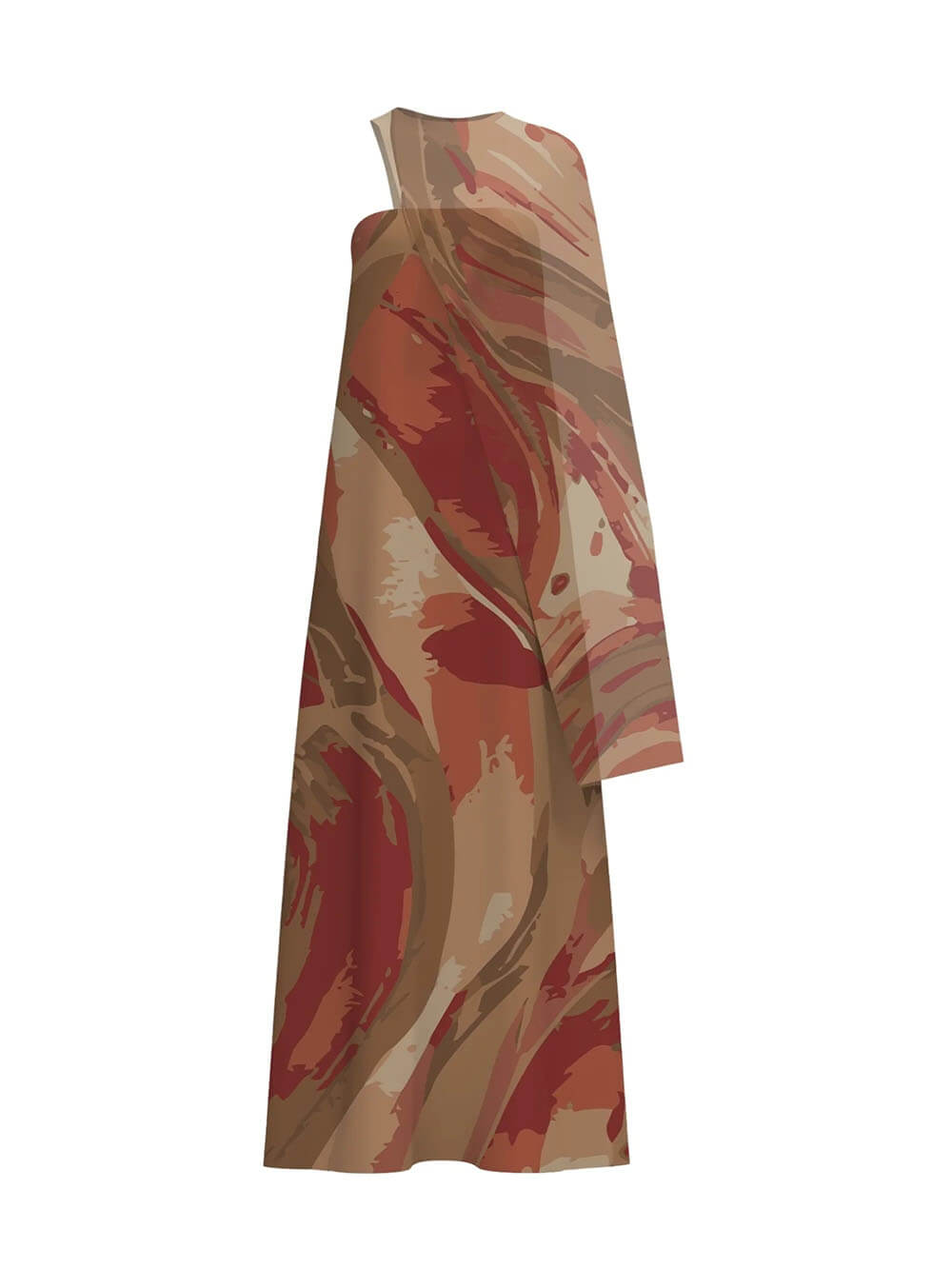 Elegant Strapless Shawl-Style Flowing Maxi Dress