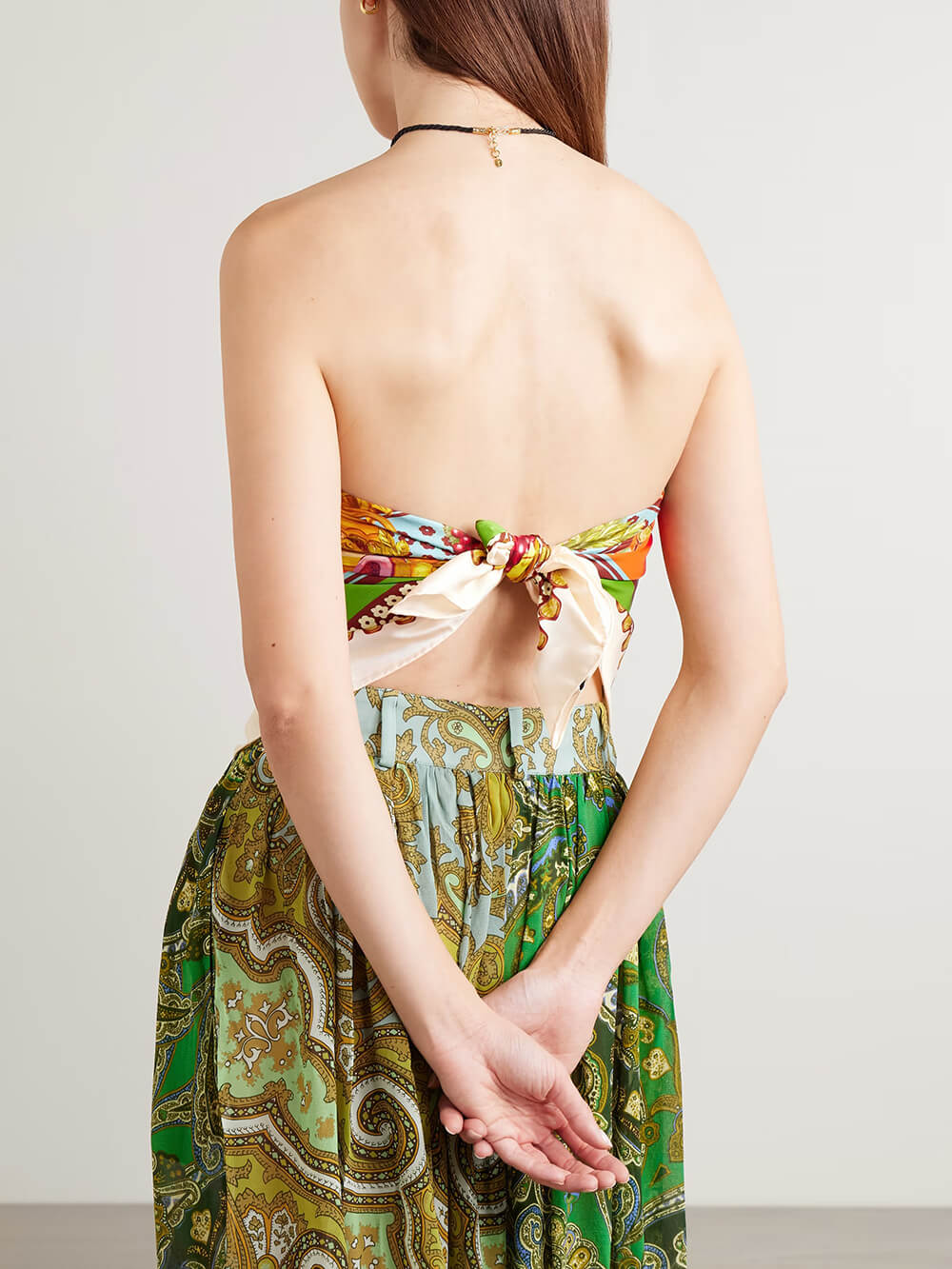 Casual Unique Floral Print Satin Elastic-Waist Lantern Pants