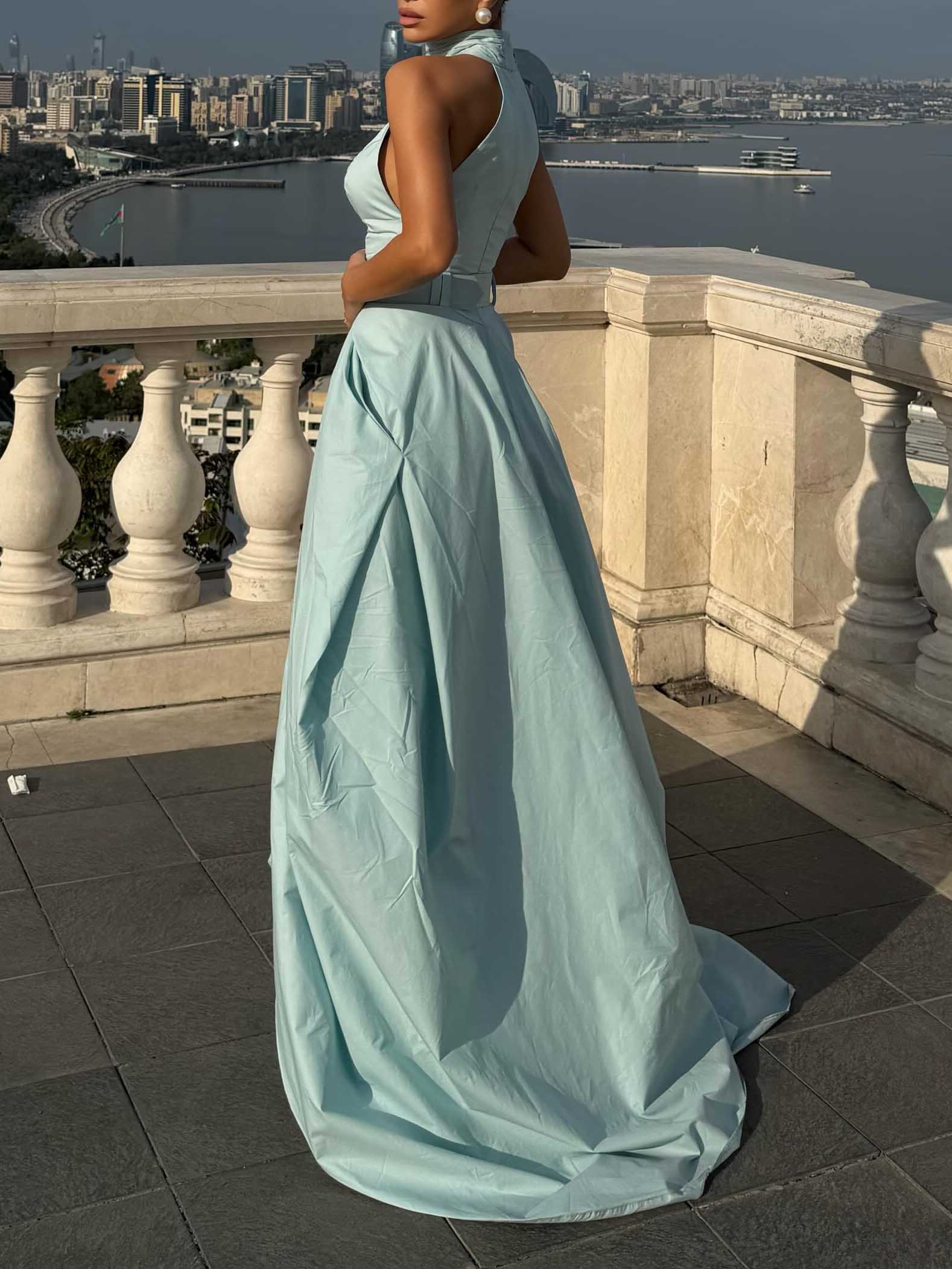 Elegant Halter Top & Wide-Leg Pants Two-Piece Set