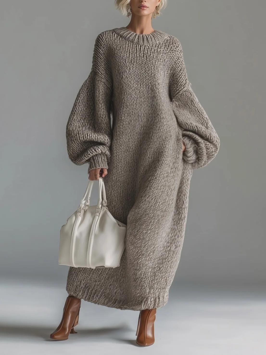 Lazy-style Loose-fitting Knit Maxi Dress