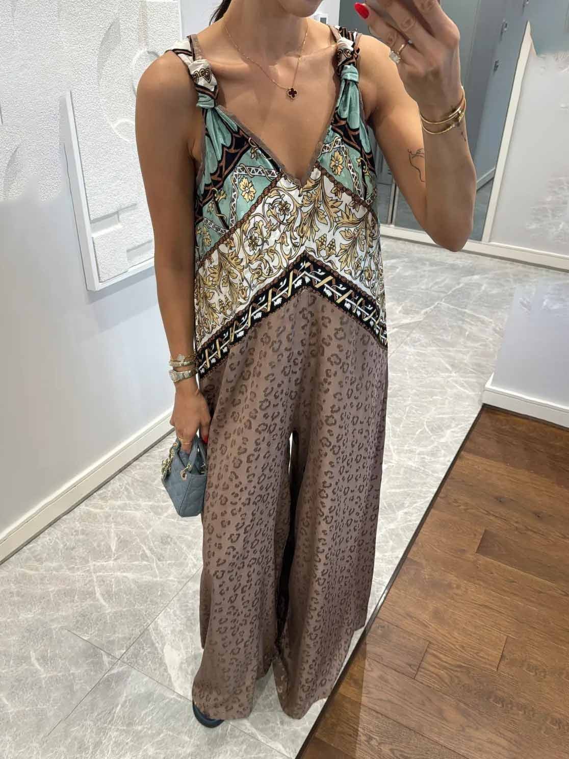 Exquisite Bohemian Print Jumpsuit