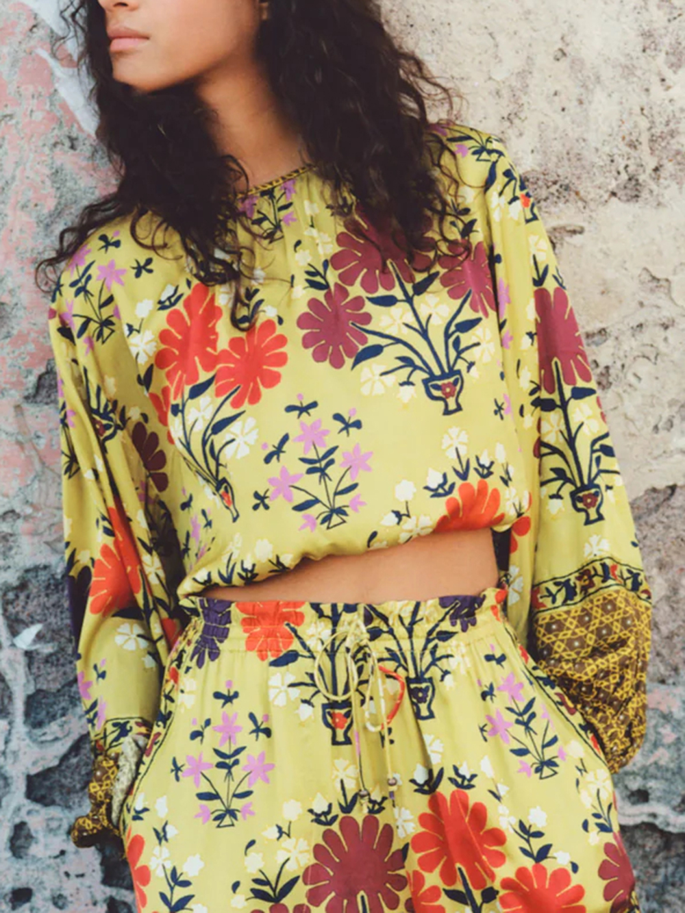 Unique Floral Print Crop Top