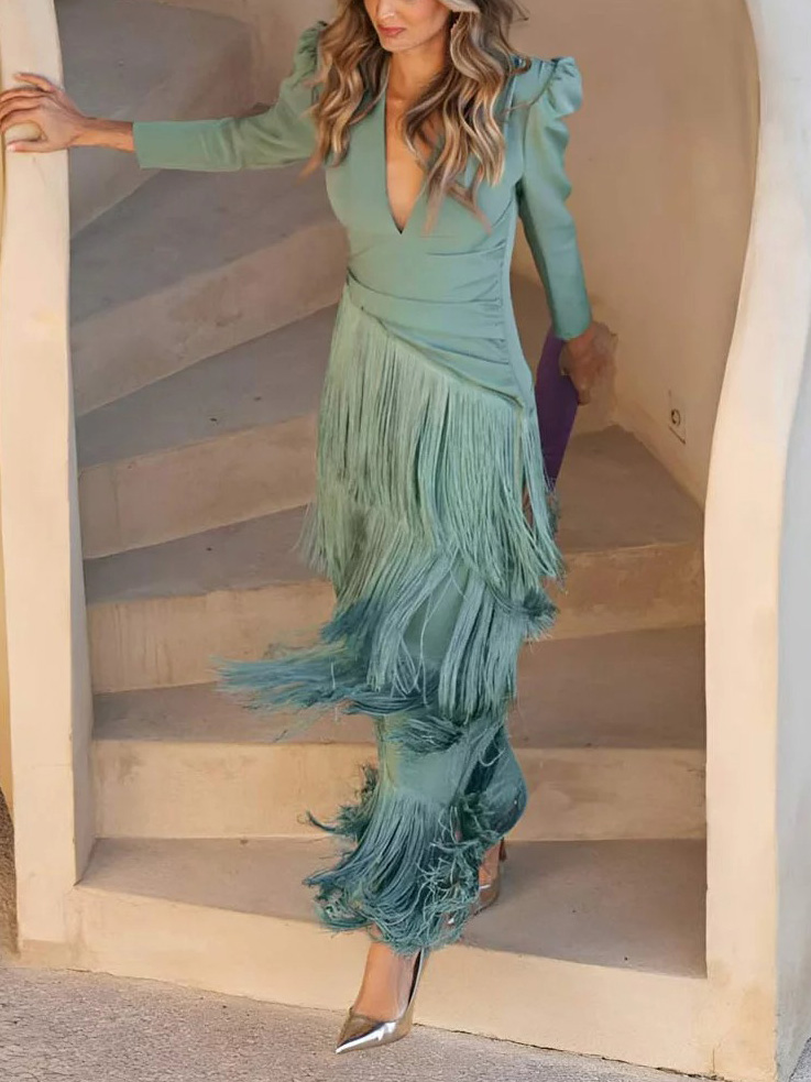 Elegant Layered Fringe Skirt