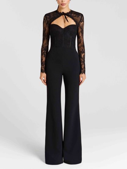 Elegant Lace Long-sleeved Jumpsuit