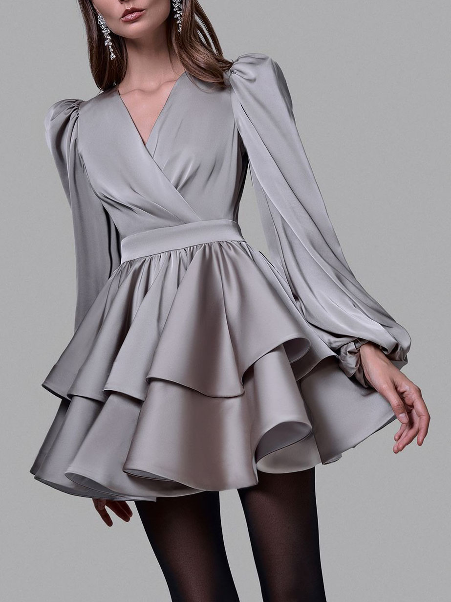 Elegant Satin Animal Mini Dress