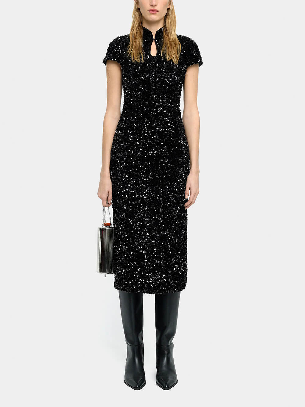 Exquisite Sequin Embellished Midi Dress