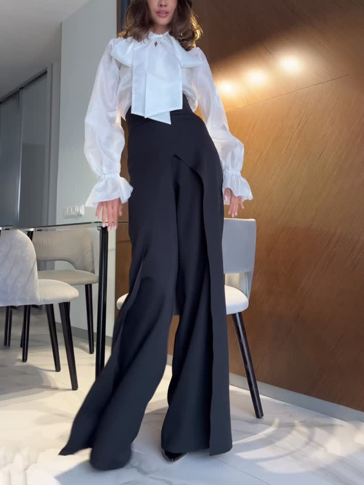 Elegant High-Waisted Wide-Leg Pants