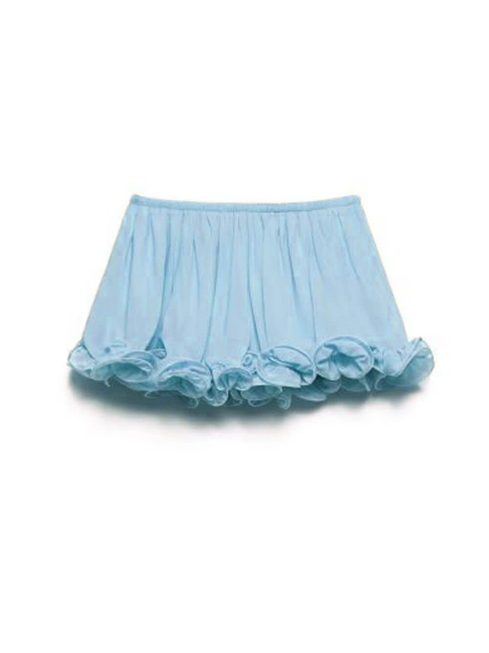 Exquisite Chiffon Ruffle Backless Asymmetric Top & Elastic Waist Relaxed Shorts Set