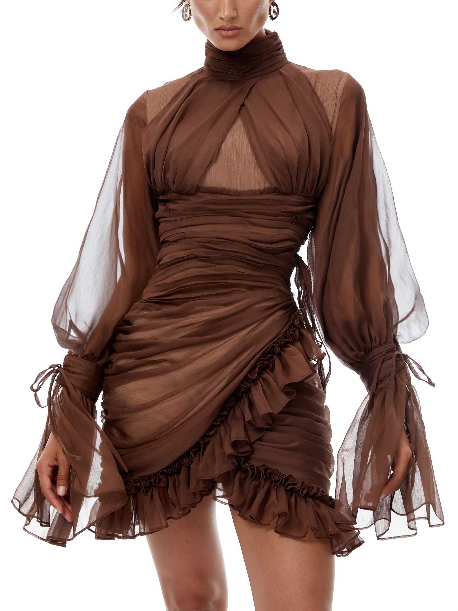 Elegant Pleated Tulle Mini Dress