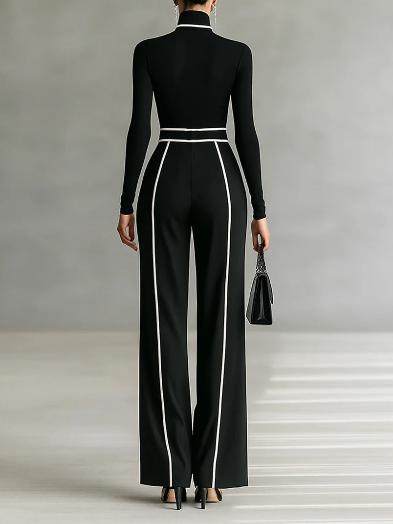 Elegant High Neck Slim Fit Long Sleeve Top