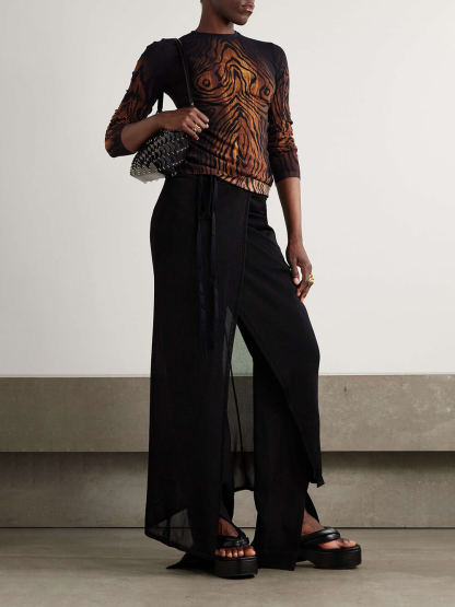 Unique Print Mesh T-Shirt