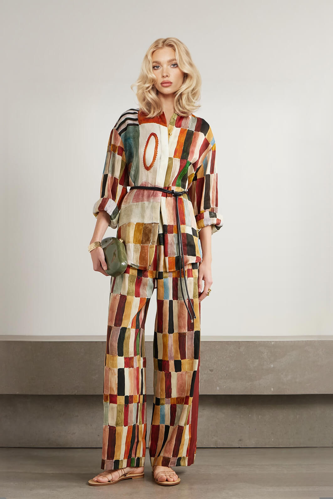 Retro Floral Print Loose Linen Button-Up Shirt