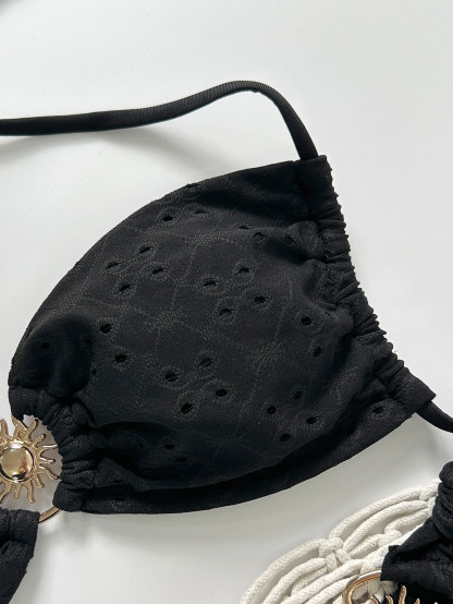 Textured Strapless Bikini Set