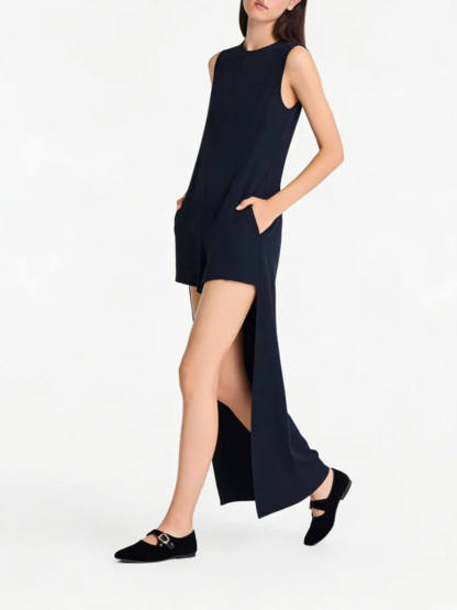 Unique Minimalist High/Low Hem Sleeveless Jumpsuit