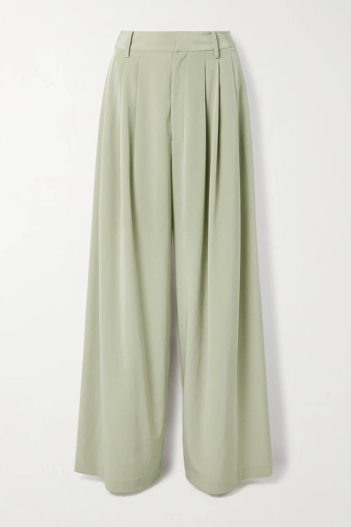 Fashionable Pleated Pocket Wide-Leg Pants