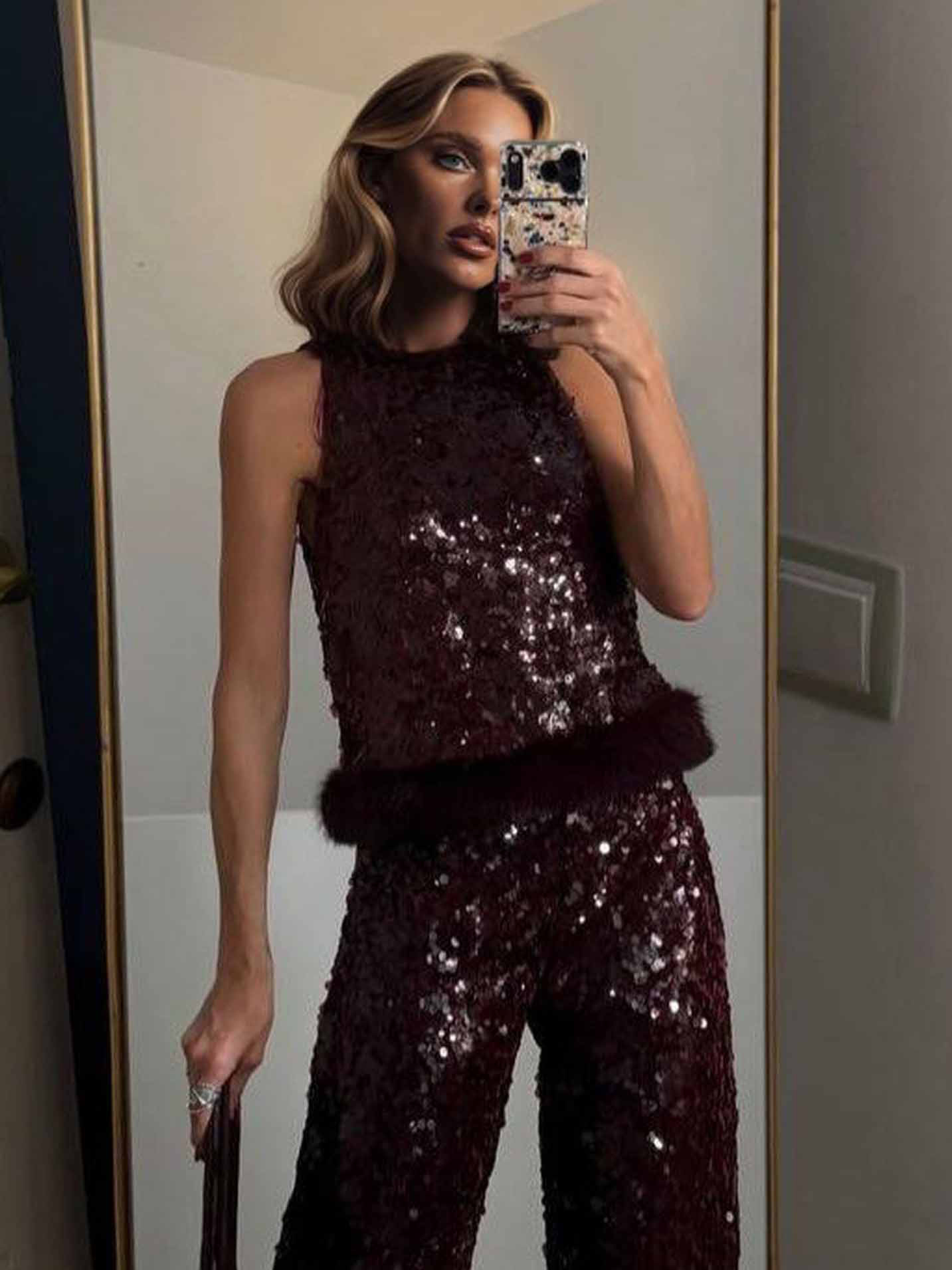 Exquisite Sequined Pants