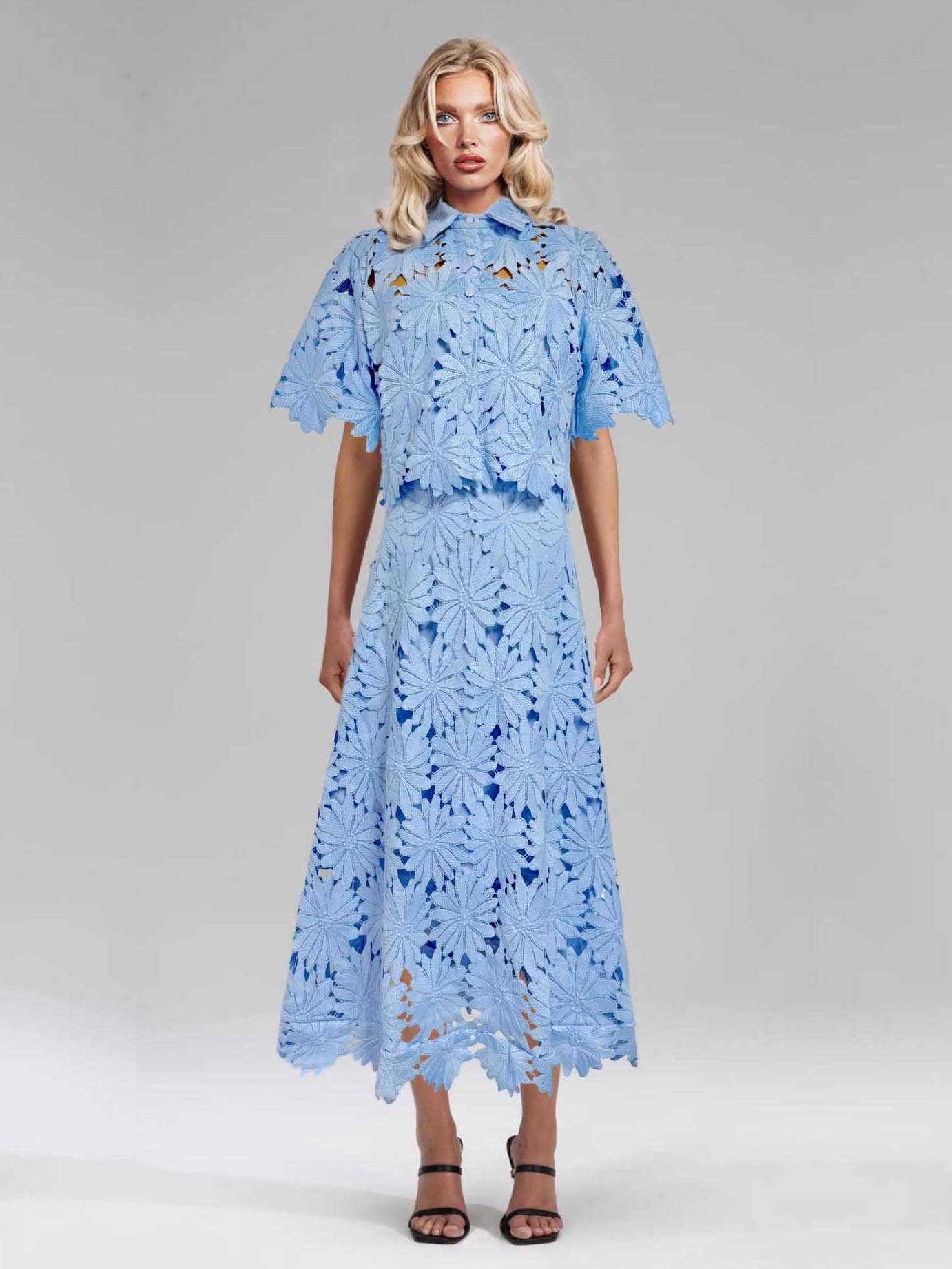 Elegant Lace Midi Skirt