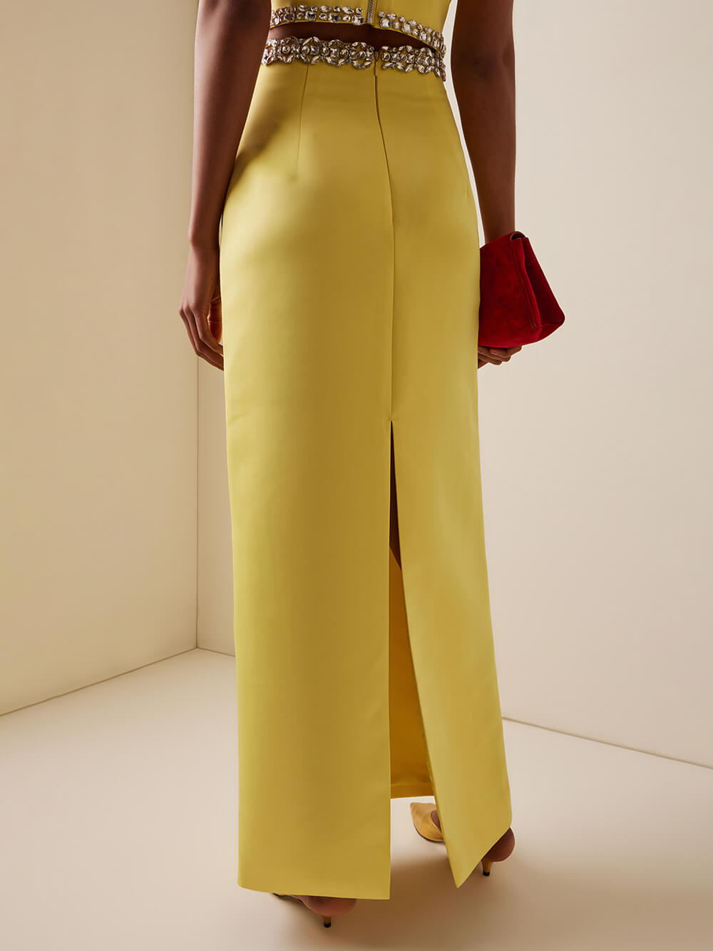 Beautiful Embellished Satin Crop Top