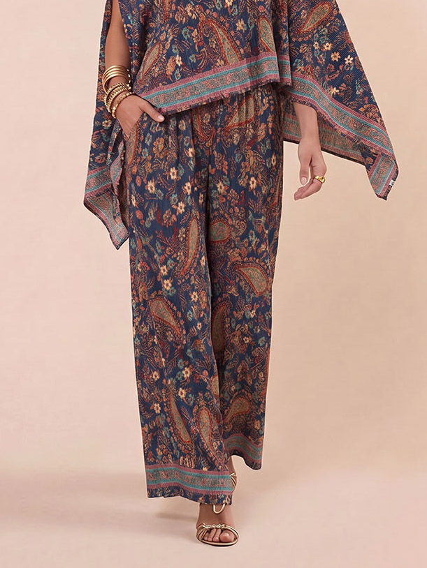 Bohemian Paisley High Waist Wide Leg Pants