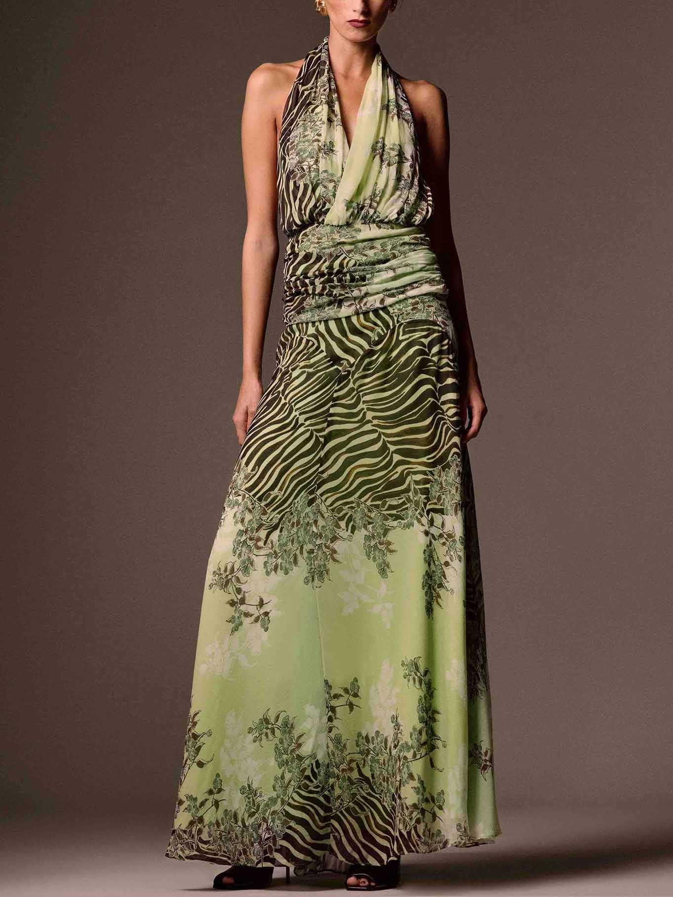 Elegant Gradient Zebra Print Cami Top & Skirt Two-Piece Set