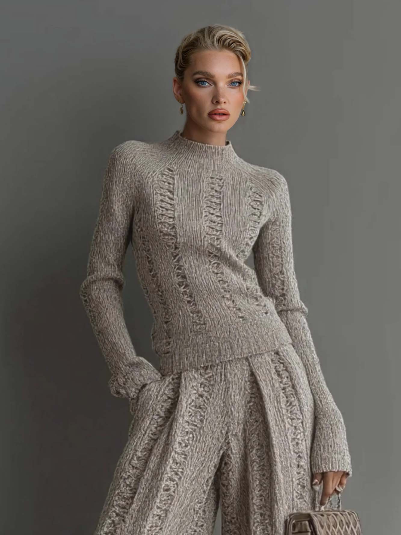 Casual Turtleneck Knitted Pullover Sweater