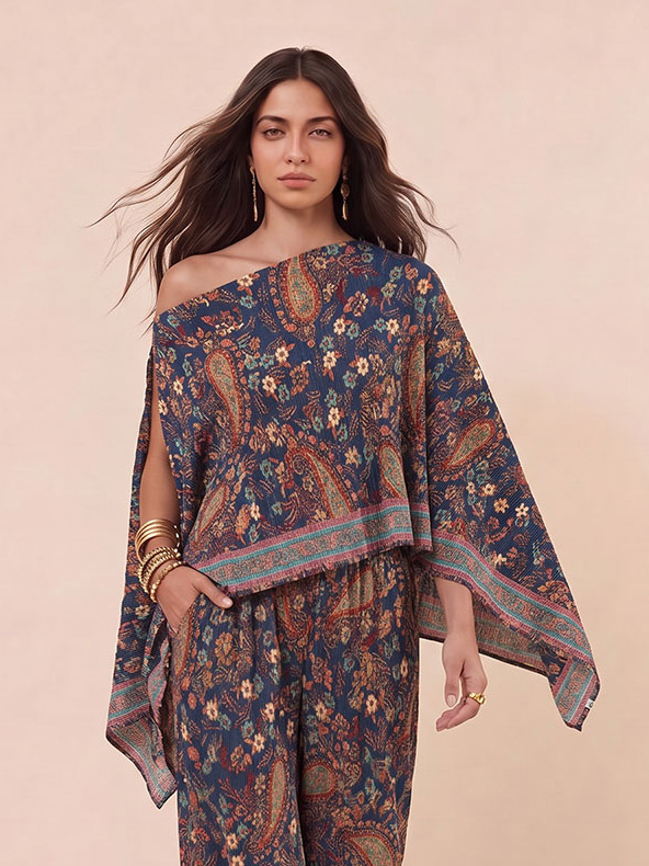 Bohemian Paisley High Waist Wide Leg Pants