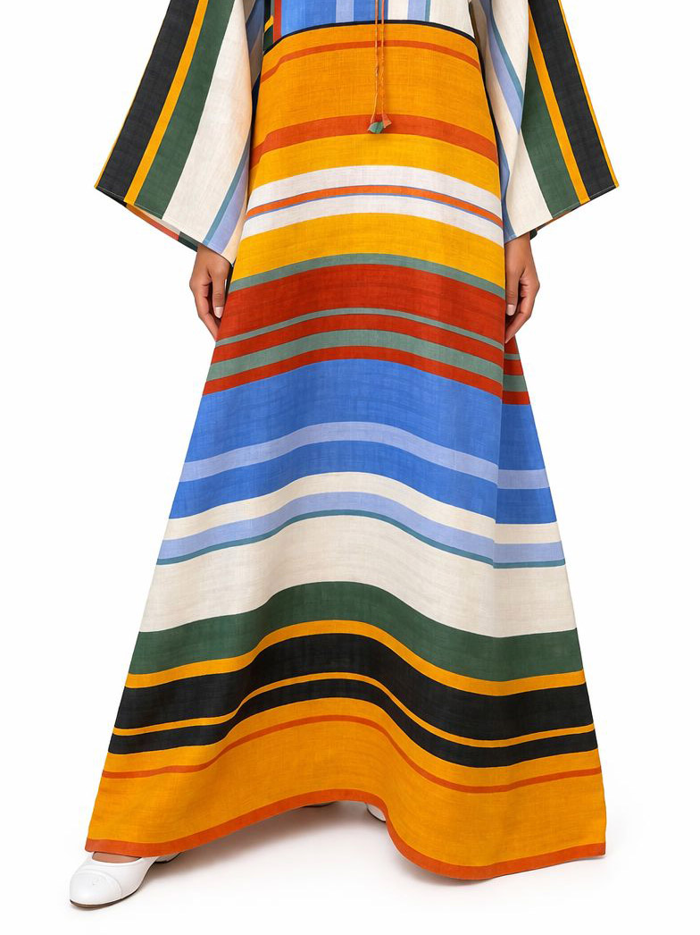 Bohemian Colorful Striped Maxi Dress