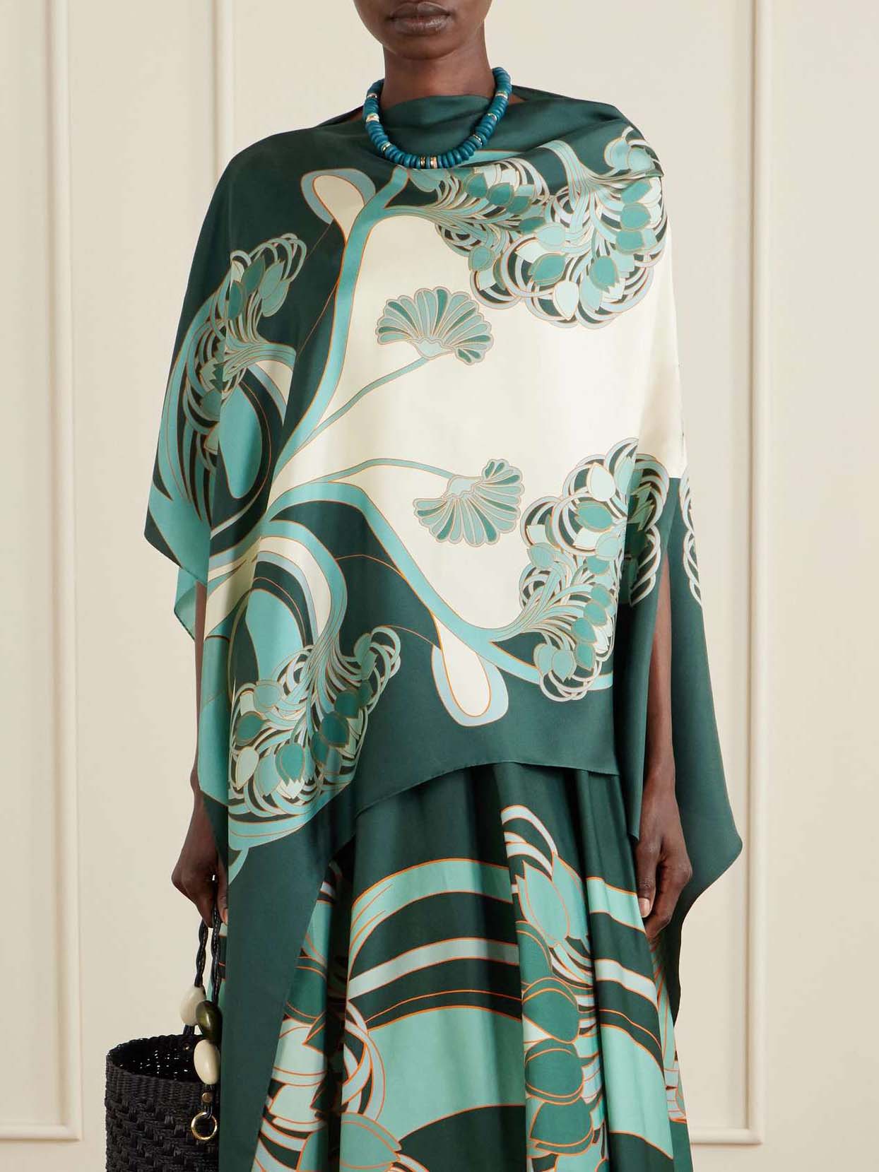Unique Floral Print Midi Skirt