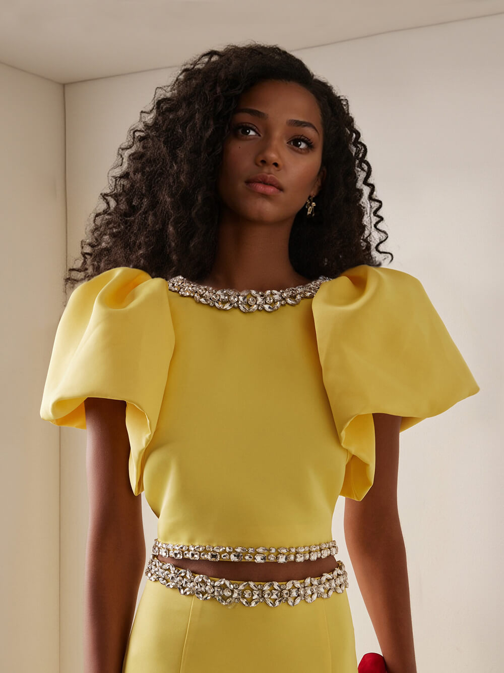 Beautiful Embellished Satin Maxi Skirt