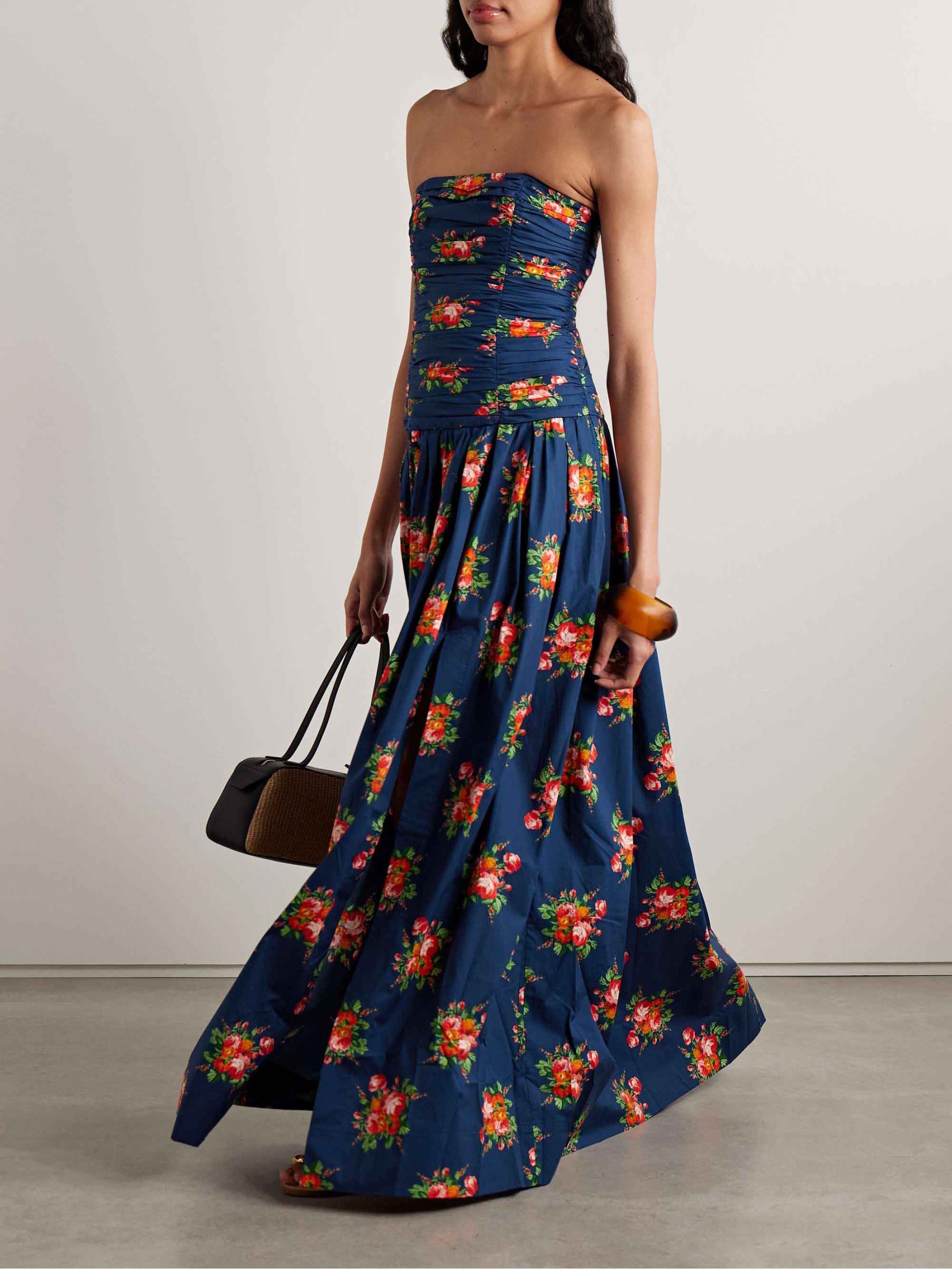 Ruffled Colorful Floral-print Maxi Dress