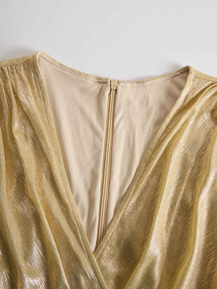 Elegant Tassel Wrap-around Slim-fit Maxi Dress