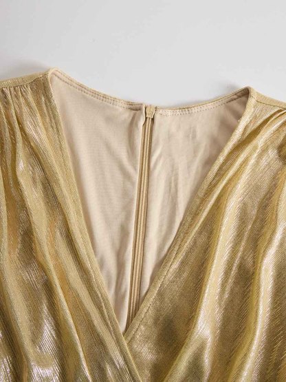 Elegant Tassel Wrap-around Slim-fit Maxi Dress