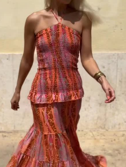 Casual Retro Folk Style Printed Tank Top