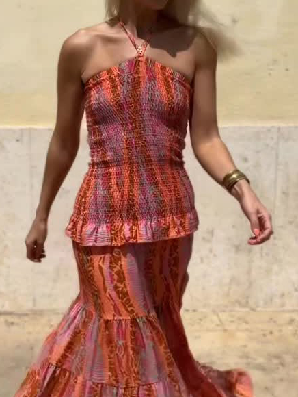 Casual Retro Folk Style Printed Tank Top