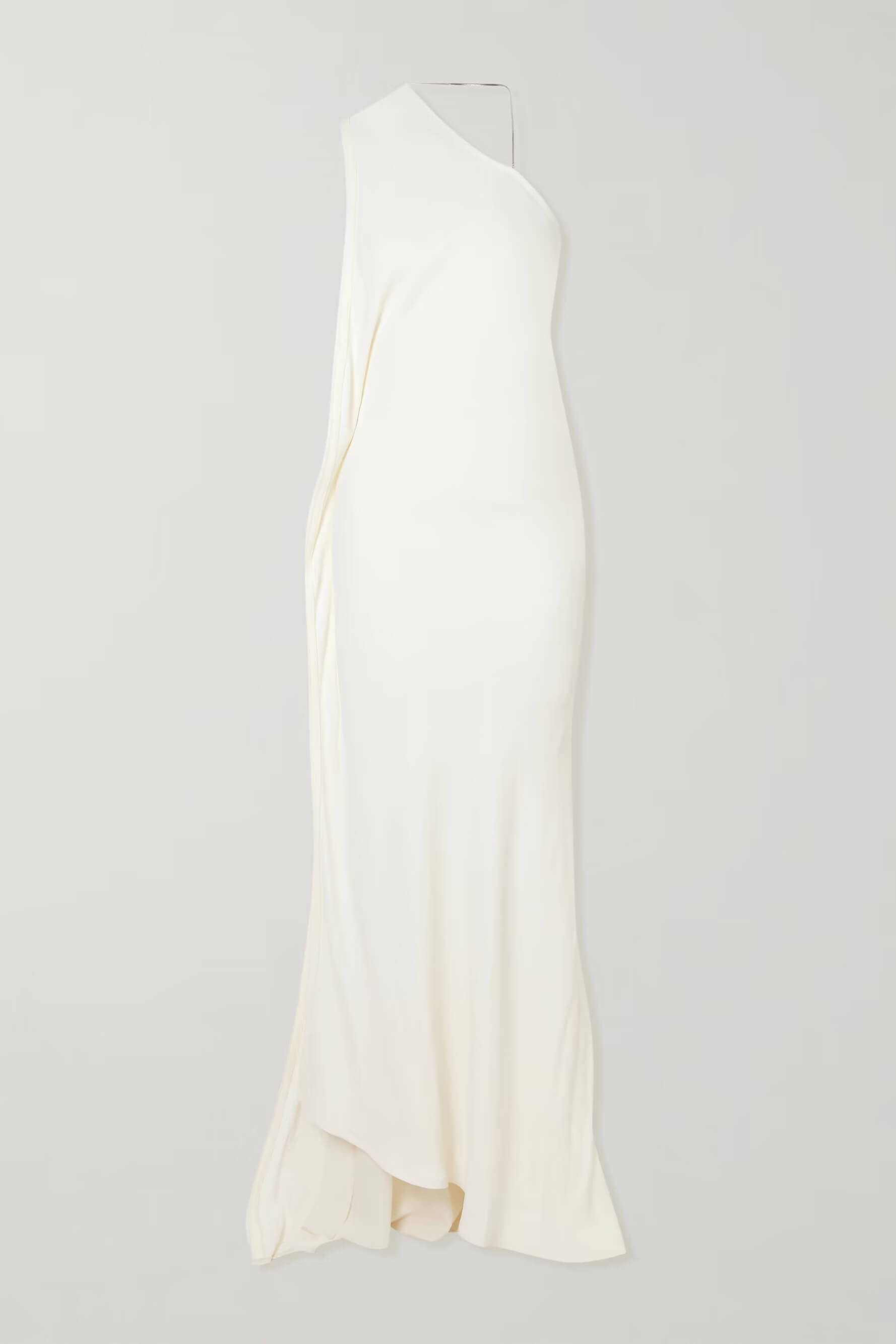 Elegant One-Shoulder Backless Embellished Draped Maxi Dress