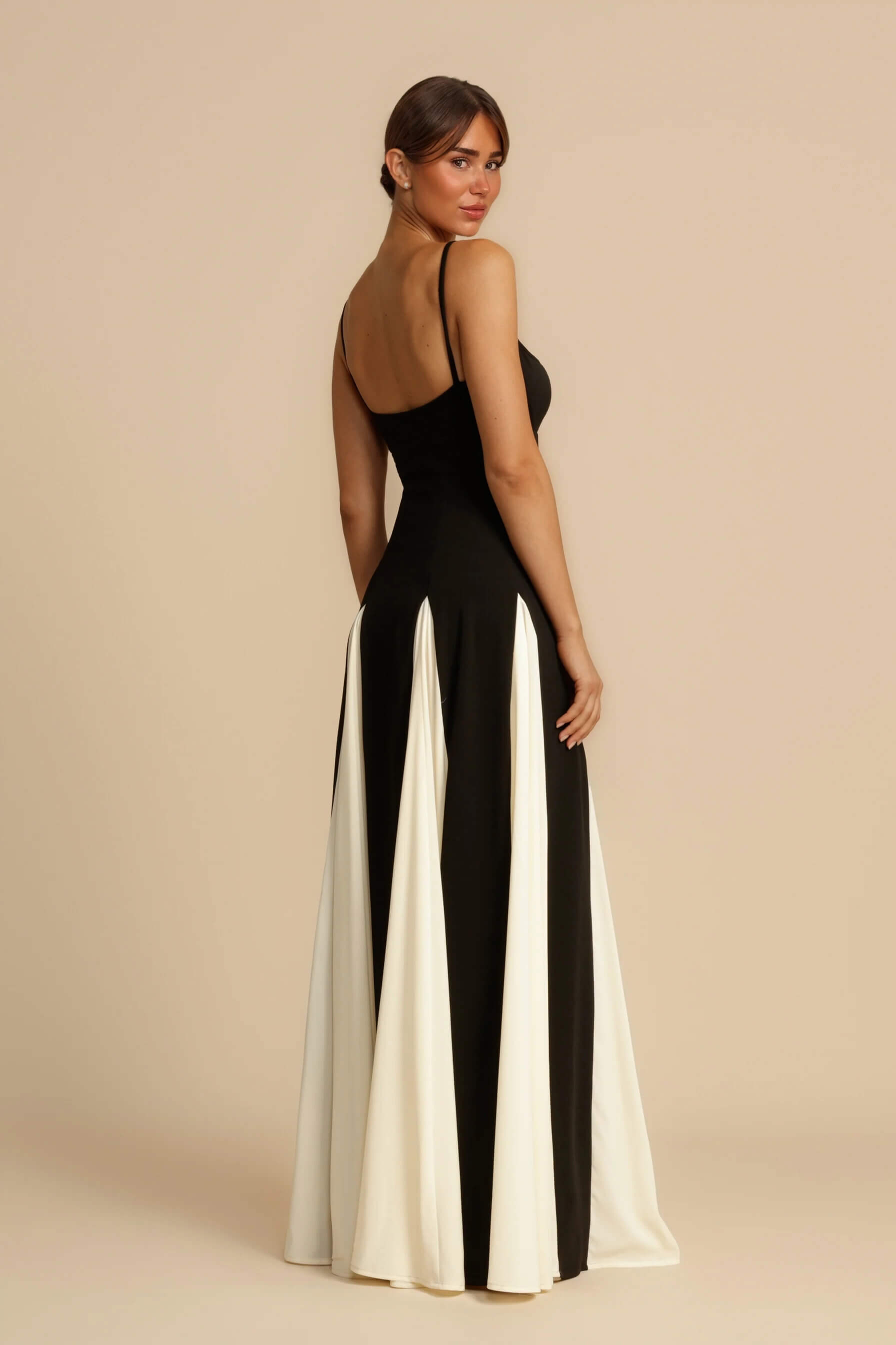 Elegance Panelled Tulle A-line Slip Maxi Dress