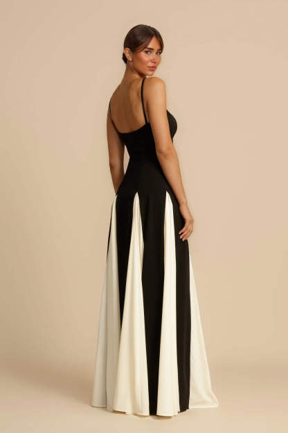 Elegance Panelled Tulle A-line Slip Maxi Dress
