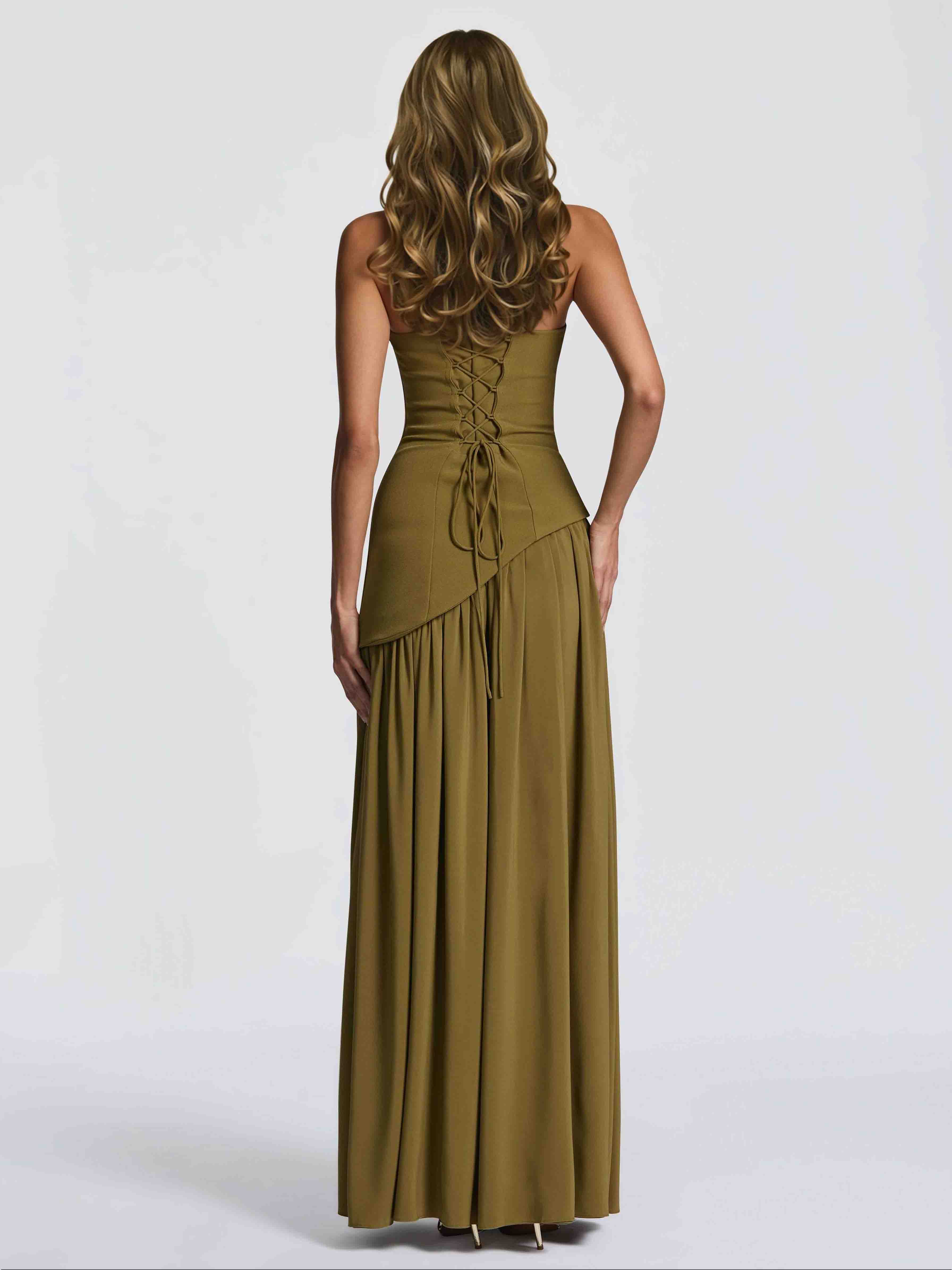 Elegant Asymmetrical Slit Maxi Dress