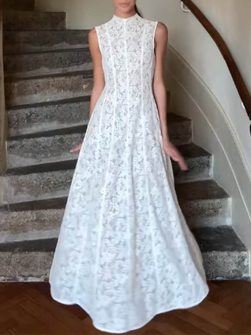 Elegance Timeless Sleeveless Lace Bodycon Maxi Dress