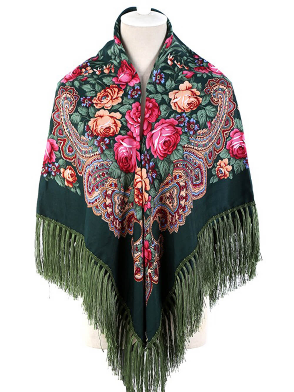 Retro Print Large Square Scarf