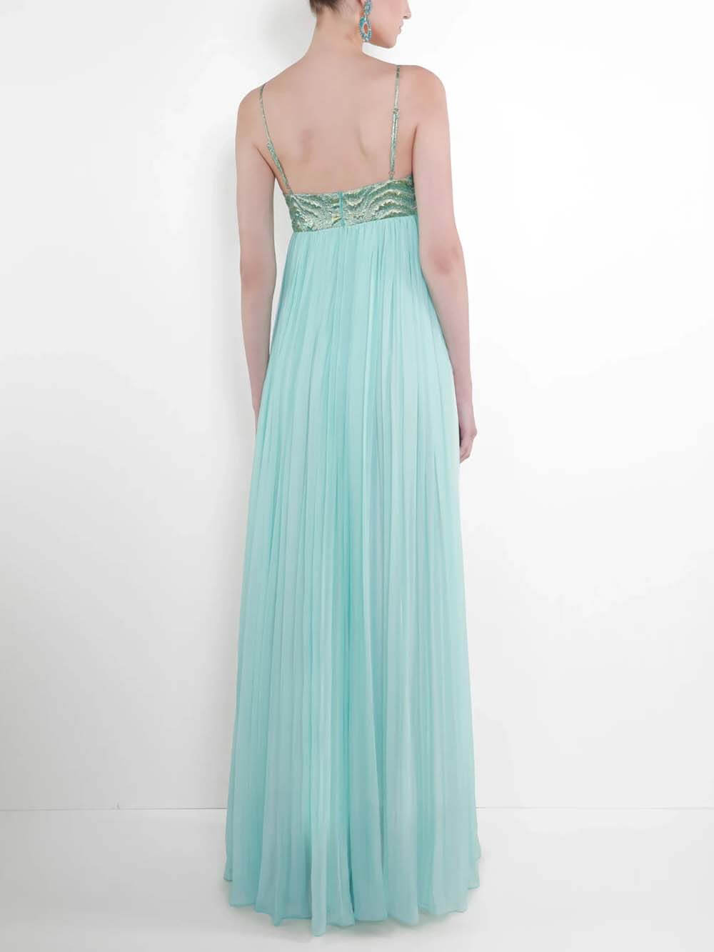 Elegant Ruched Twist-Detail Spaghetti Strap Maxi Dress