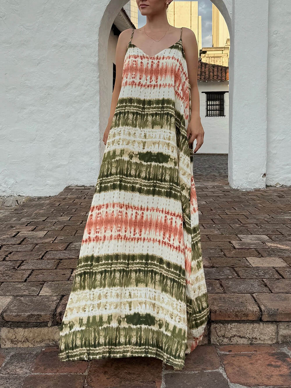 Casual Tie-Dye Print Sleeveless Maxi Dress