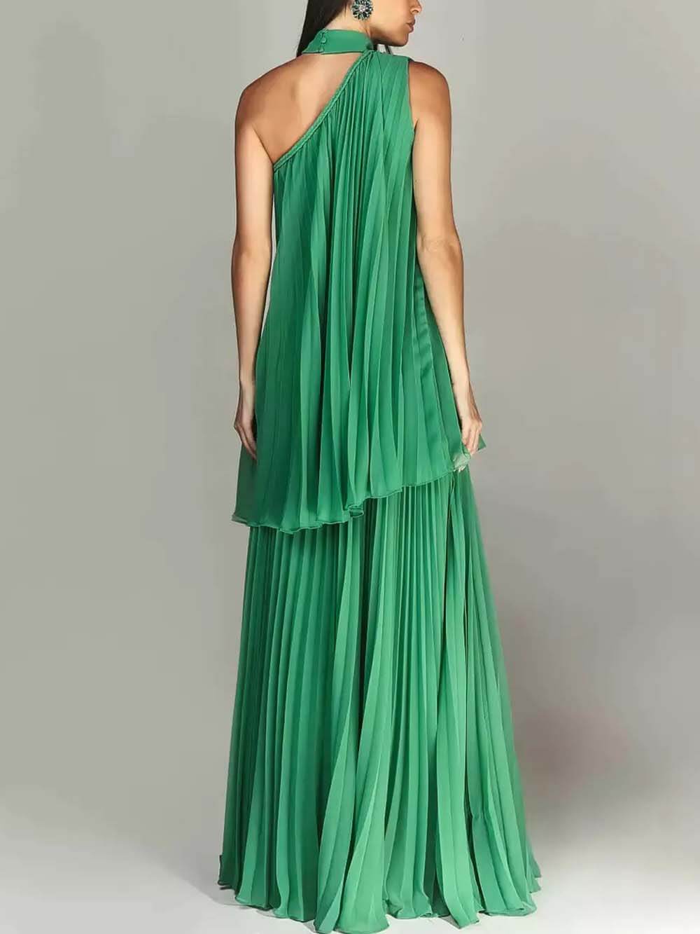 Elegant Ruched Off-Shoulder Layered Party Maxi Dress