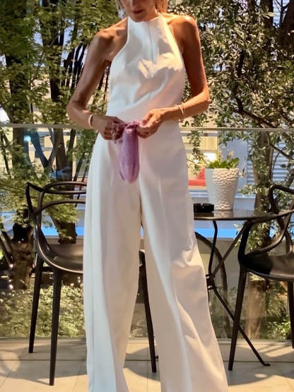 Elegant Backless Halter Jumpsuit