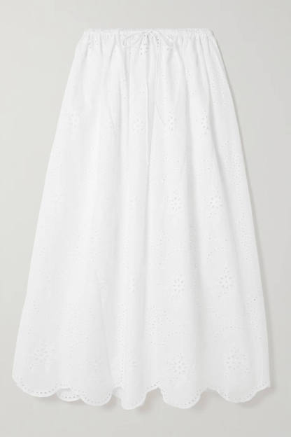 Fashionable Ruffled Hollow-Out Crochet Mid Skirt